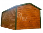 Garaż blaszany - 3x5 - brama uchylna + zielony - blachodachówka TKD134