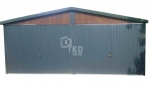 Garaż Blaszany 6x5 2x Brama uchylna - Antracyt blachodachówka TKD148